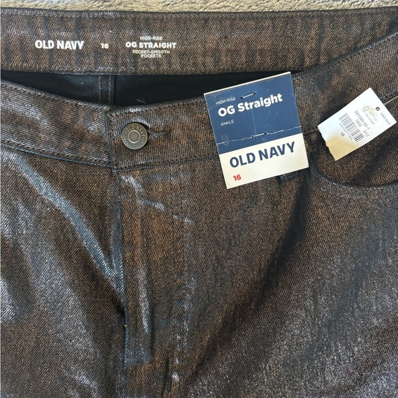 Old Navy High-Waisted Secret-Smooth Pockets O.G. Straight Jeans Silver Sz 16 NWT - Picture 3 of 8